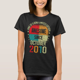 12 Year Old  Awesome Since October 2010 12th Birth T-Shirt
