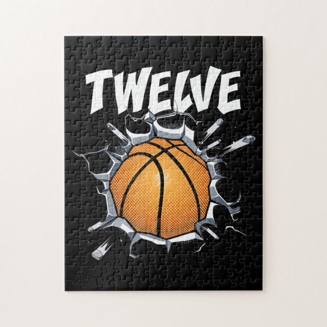 12 Year Old Basketball Birthday Party 12th Boy Jigsaw Puzzle (Vertical)