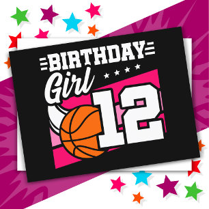 12 Year Old Basketball Party 12th Birthday Girl Postcard