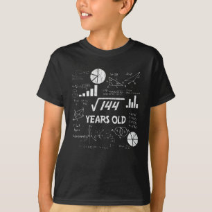 12 Year Old Bday Geeky Math 12th birthday Gift T-Shirt