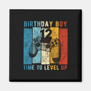 12 Year Old Birthday Boy 12 Time To Level Up 12th Magnet