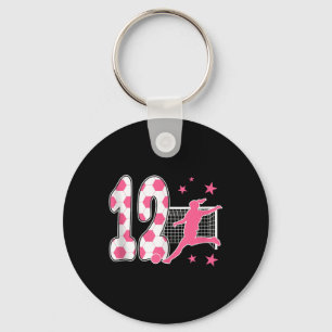 12 Year Old Birthday Soccer Lover 12th Soccer Them Key Ring