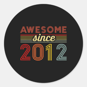 12 Year Old Boy Girl Birthday 12th Bday Funny 12yr Classic Round Sticker