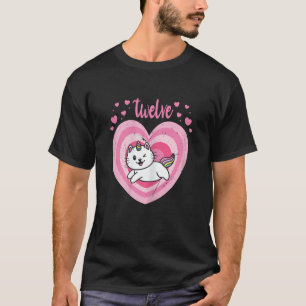 12 Year Old Cute Cat Caticorn Birthday Girl 12th B T-Shirt