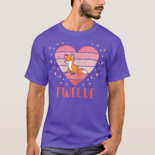 12 Year Old Cute Fox Birthday Girl 12th B-day T-Shirt