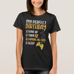 12 Year Old Gaming Birthday 12th Gamer Boy Girl Tw T-Shirt
