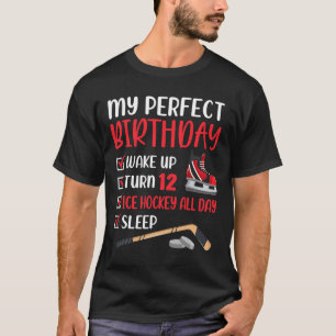12 Year Old Ice Hockey Birthday Party 12th Boy Bda T-Shirt