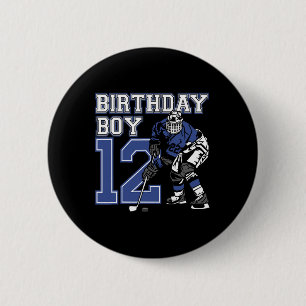 12 Year Old Ice Hockey Themed Birthday Party 12th 6 Cm Round Badge