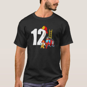 12 Year Old It's My 12th Birthday Boy Fire Truck F T-Shirt