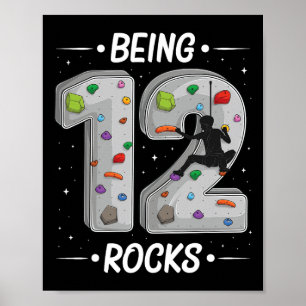 12 Year Old Rock Climbing 12th Birthday Adventures Poster
