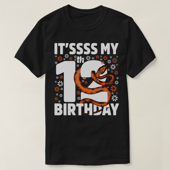 12 Year Old Snake 12th Birthday Party Boa Python R T-Shirt (Design Front)
