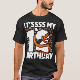 12 Year Old Snake 12th Birthday Party Boa Python R T-Shirt