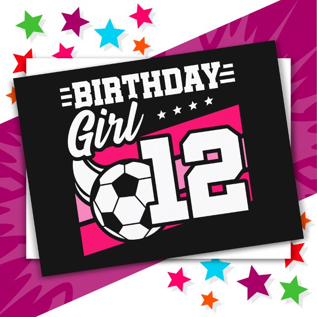12 Year Old Soccer Football 12th Birthday Girl Postcard (Creator Uploaded)