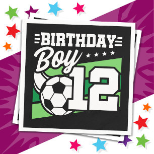 12 Year Old Soccer Football Kids 12th Birthday Boy Napkin
