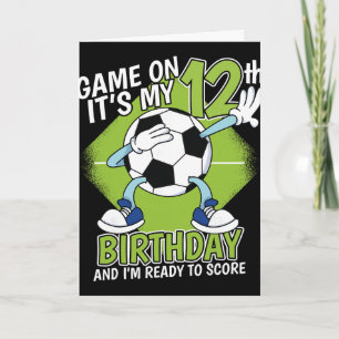 12 Year Old Soccer Player Boy 12th Birthday Soccer Card