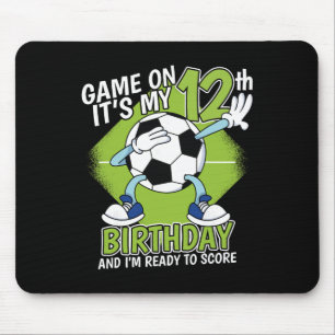 12 Year Old Soccer Player Boy 12th Birthday Soccer Mouse Mat