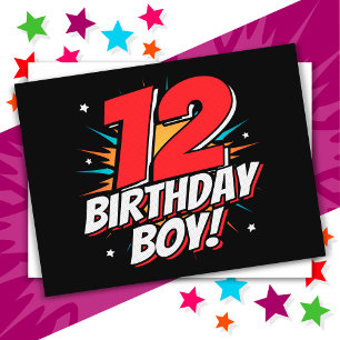 12 Year Old Superhero Birthday Boy 12th Birthday Postcard