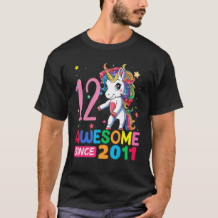 12 Year Old Unicorn Flossing 12th Birthday Girl T T-Shirt