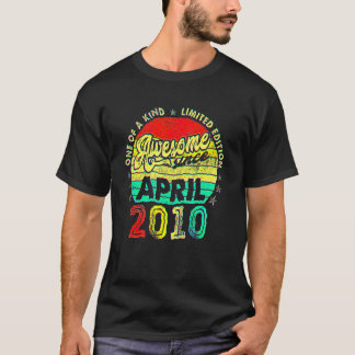12 Year Old  Vintage April 2010 12th Birthday Retr T-Shirt
