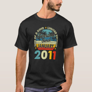 12 Year Old  Vintage January 2011 12th Birthday Re T-Shirt