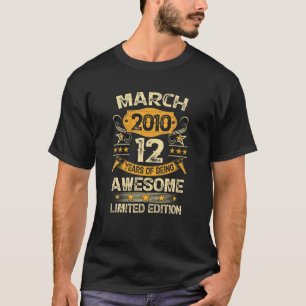 12 Year Old Vintage March 2010 12Nd Birthday T-Shirt