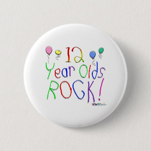 12 Year Olds Rock! Button