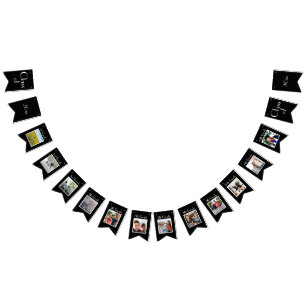 12 Year School Pictures Graduation Photo Collage Bunting