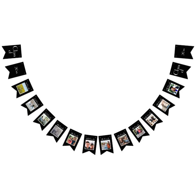 12 Year School Pictures Graduation Photo Collage Bunting (All)