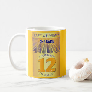 12 Year Sober Anniversary Golden Ray 12 Step Coffee Mug