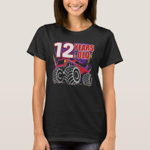 12 Years Birthday Monster Truck For Boys And Girls T-Shirt