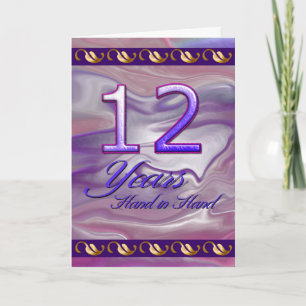 12 Years Hand in Hand (anniversary card) Card