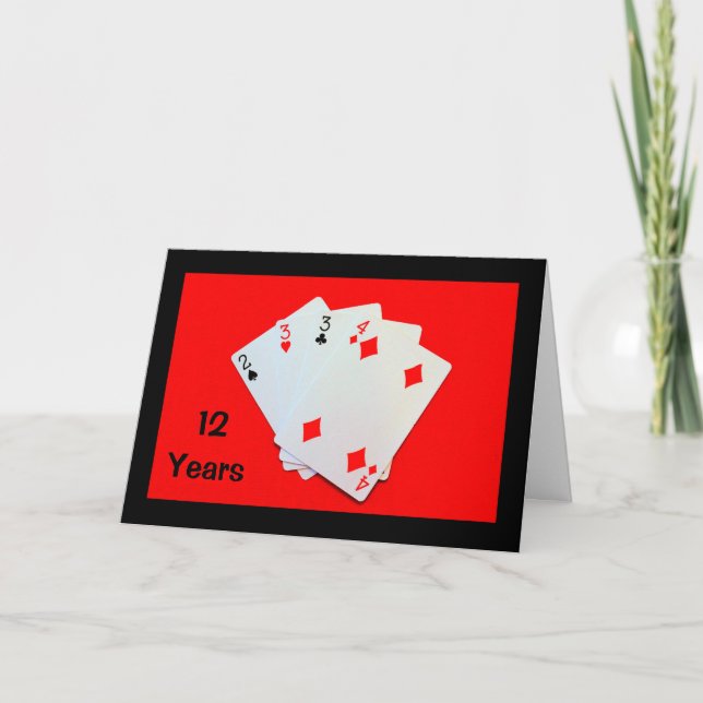 12 Years Is A Big Deal! Anniversary Card (Front)