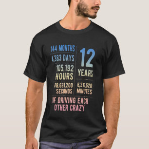 12 Years Married Funny 12th Wedding Anniversary T-Shirt