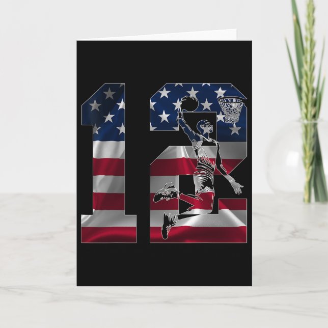 12 Years Number 12 Sketll 12th Birthday  Card (Front)