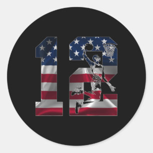 12 Years Number 12 Sketll 12th Birthday Classic Round Sticker