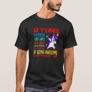 12 Years Of Being Awesome 12Th Birthday Kids Dabbi T-Shirt