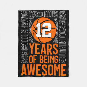 12 Years Of Being Awesome Sketll 12th Birthday  Fleece Blanket