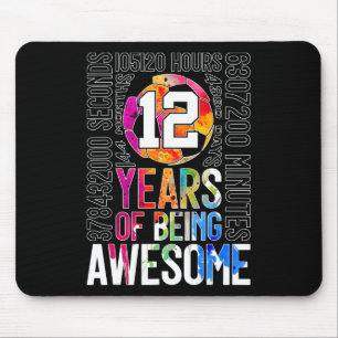 12 Years Of Being Awesome Soccer 12th Birthday _1 Mouse Mat