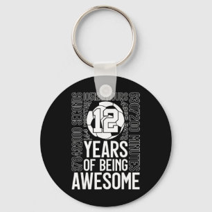 12 Years Of Being Awesome Soccer 12th Birthday _2 Key Ring