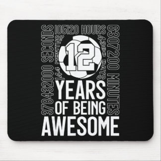 12 Years Of Being Awesome Soccer 12th Birthday _2  Mouse Mat