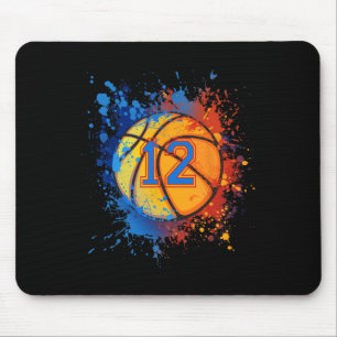 12 Years Old 12th Birthday Basketball Gift For Boy Mouse Mat