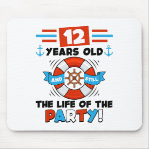 12 Years Old 12th Birthday Cruise Ship Party Kids  Mouse Mat
