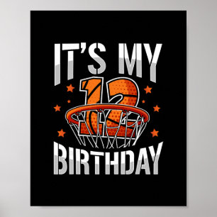 12 Years Old 12th Birthday Sketll Party Boys Kids Poster