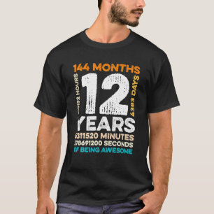 12 Years Old 144 Months Of Being Awesome 12th T-Shirt