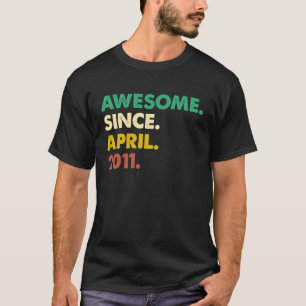 12 Years Old Awesome Since April 2011 12th Birthd T-Shirt