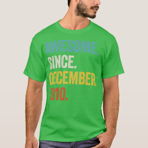 12 Years Old Awesome Since December 2010 12th Birt T-Shirt