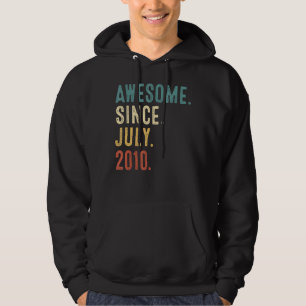 12 Years Old  Awesome Since July 2010 12th Birthda Hoodie