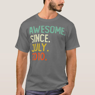 12 Years Old Awesome Since July 2010 12th Birthday T-Shirt