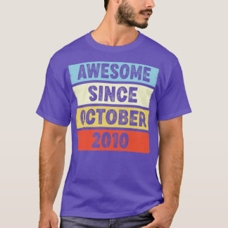 12 Years Old Awesome Since October 2010 12th Birth T-Shirt