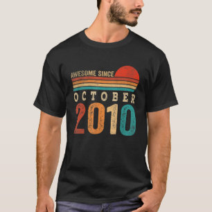 12 Years Old Awesome Since October 2010 12th Birth T-Shirt